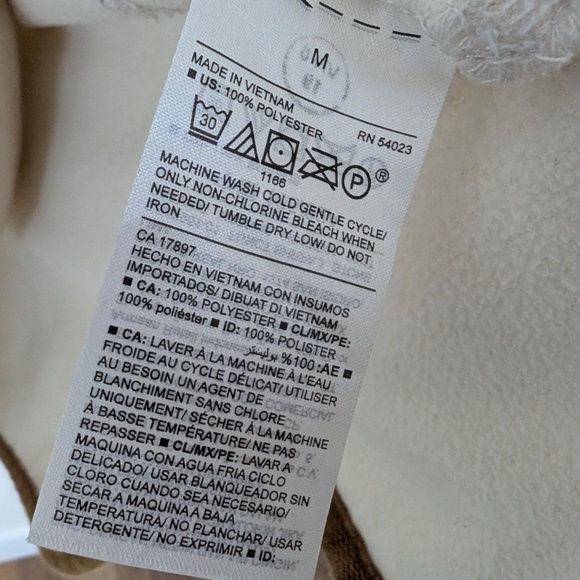 Old Navy Sherpa Jacket Mock Neck Cream Snap Front Long Cloud Nine - Picture 2 of 13